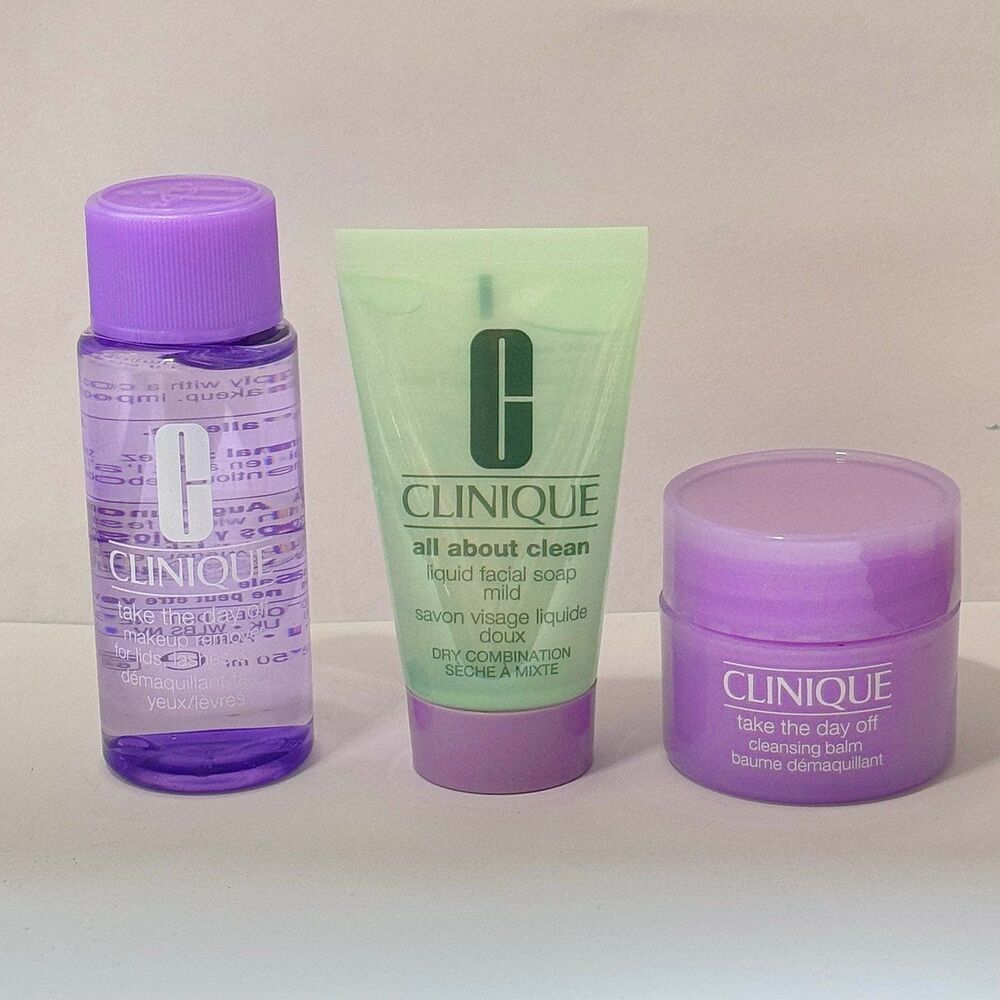 Clinique 3pc set ( facial soap, cleansing balm and make up remover )